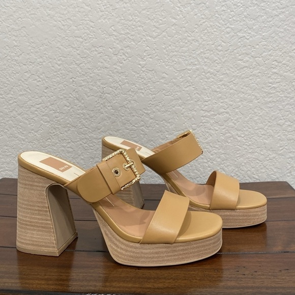 Dolce Vita Landry Tan Platform Slide Heel Size 8.5 - Picture 2 of 6